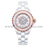 Fashion Ceramic Quartz Movement Wirst Watch (68053G-W)