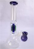 Glass Pipe Glass Smoking Pipe with 1 Perc 12 Inches High (GB-068)