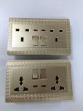 2015 New Design British Double 13A Wall Switched Socket with Neon