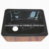 Black Granite Stone Washbasin Sink