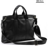 Men's Business Bag Genuine Leather Shoulde Strap Tote Style-Black (B21828NC-2)