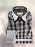 Men's Business Long Sleeve Double Collar Contrast Fabric Shirt