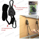 1/4inch 8ft Polypropylene Rope 150lbs with Carabiner Hooks Used in Roof Rack Rope Ratchet Tie Down