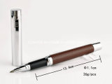 Tc-3035 Metal PU Leather Roller Pen for Promotion