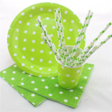 Party Favor Supplies Green Disposable Paper Tableware