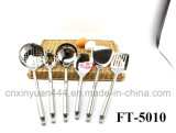 Stainless Steel Round Handle 6 PCS Kitchen Tools (FT-5010)