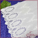 White Cotton Embroidery Fabric for Curtain or Garment