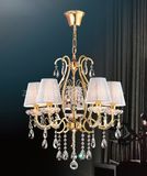 5 Light Cloth Lampshade Crystal Lamp Chandelier