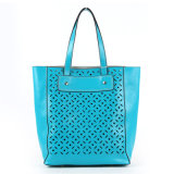 Luxury Punched Hole Fashion Ladies Leather Tote Handbag (C70773)