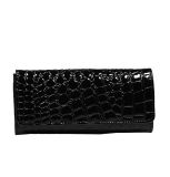 Black Alligator Pattern Lady Purse, Flip Leather Elegnant Wallet (WA5032)