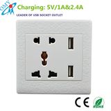 CE RoHS Approval Electrical Socket Outlet with Dual USB Charger