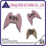Custom Wing Shape Pin Badge with Edl Logo