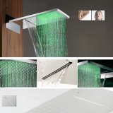 Double Function Rainfall Waterfall and Both Wall Mounted LED Shower Head