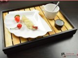 Korean Plastic Melamine Sushi Bread Dessert Pizza Fanshaped Plate Dinner Bowl Dish Restaurant Tableware Hotel Supplies Factory Stocks
