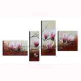 Hand Painted Canvas Art Flower Oil Painting for Home Decor (KLFL4-0013)