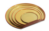 Semi-Round Golden Plastic Tray