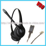 Telecommunication Headset with Noise Cancelling Microphone and Pl Qd