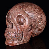 Natural New Brecciated Jasper Carved Human Skull Carving #1A86, Crystal Healing
