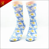 Printed Flower Seamless Sock