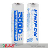 Eco-Friendly 1.2V AA 2800mAh Ni-MH Battery (VIP-AA2800)