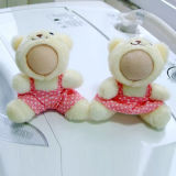 Fashion Design 10cm Red Couple Sitting Bear Plush Toy Doll