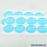 Circular Shape Blue Background Sticker Label 213