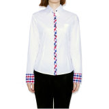 Checkered Color Matching Single Side Pocket Long Sleeve Shirts