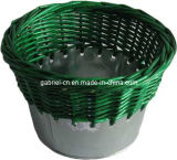 Wicker Basket with Metal Bottom (#FM5N01)