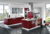 2013 Modern Style High Gloss Lacquer Kitchen Cabinet with Island Cabinet (SJK003)