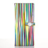 Newest Fashionable Colorful Striped Real Leather Lady Long Wallet (Q98 FS-2)