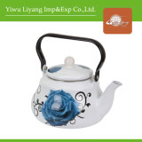 Ceramic Kettle with Blue Flower Decal (BY-2911)