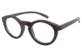 Round Ebony Wood Eyewear Frame for Men and Women (GA224-1)