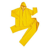 Yellow PVC/Polyester/PVC Rainsuit for Protecting