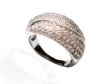 925 Silver Clear White CZ Jewellery Ring (SZR036)