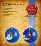 Polyresin Xms Ball Decoration with LED Light and Music