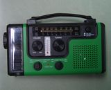 Portable Crank Dynamo Solar Flashlight Radio, with Mobile Phone Charger Function