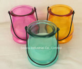 Citronella Candle in Painted Glass Jar with Handle (SK8093)