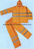 Orange PVC Rain Suit with Reflector Tapes