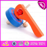 Hot Sale Item Interesting Wooden Small Gyro/Top/Spinning Top/Peg-Top Toys for Kids W01b017