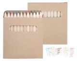 12 Mini Natural Color Pencils with Brown Paper Box