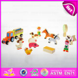 2015 Preschool Educational Farm Set Toys for Kids, Cheap Wooden Farm Set Toys for Children, Role Play Mini Fram Animal Toy W01A072