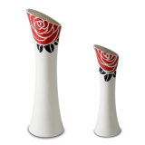 Artistic Vase/ Vase/ Porcelain Vase with Red Color Rose for Home or Hotel Decoration/Rose Vase