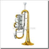 Yellow Brass Piston Lacquer Finish Bb Key Rotary Trumpet (TP8820)