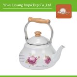 White Pear-Shaped Enamel Kettle (BY-3310)