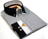 Men's Business Long Sleeve Stripe Double Collar Shirt