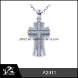 Jrl Antique 925 Sterling Silver Cross Pendant Rhodium Plated for Christian Wholesale