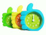 Kid's Fluorescent Creative Finger Shape Silicone Table Alarm Clock