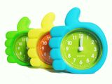 Kid's Fluorescent Creative Finger Shape Silicone Table Alarm Clock