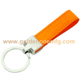 Customized Hot Stamped Logo Leather Key Chain (LK120)