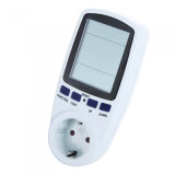 Newest European Plug 230V AC White Digital LCD Energy Meter Watt Volt Voltage Electricity Monitor Analyzer Power Meter